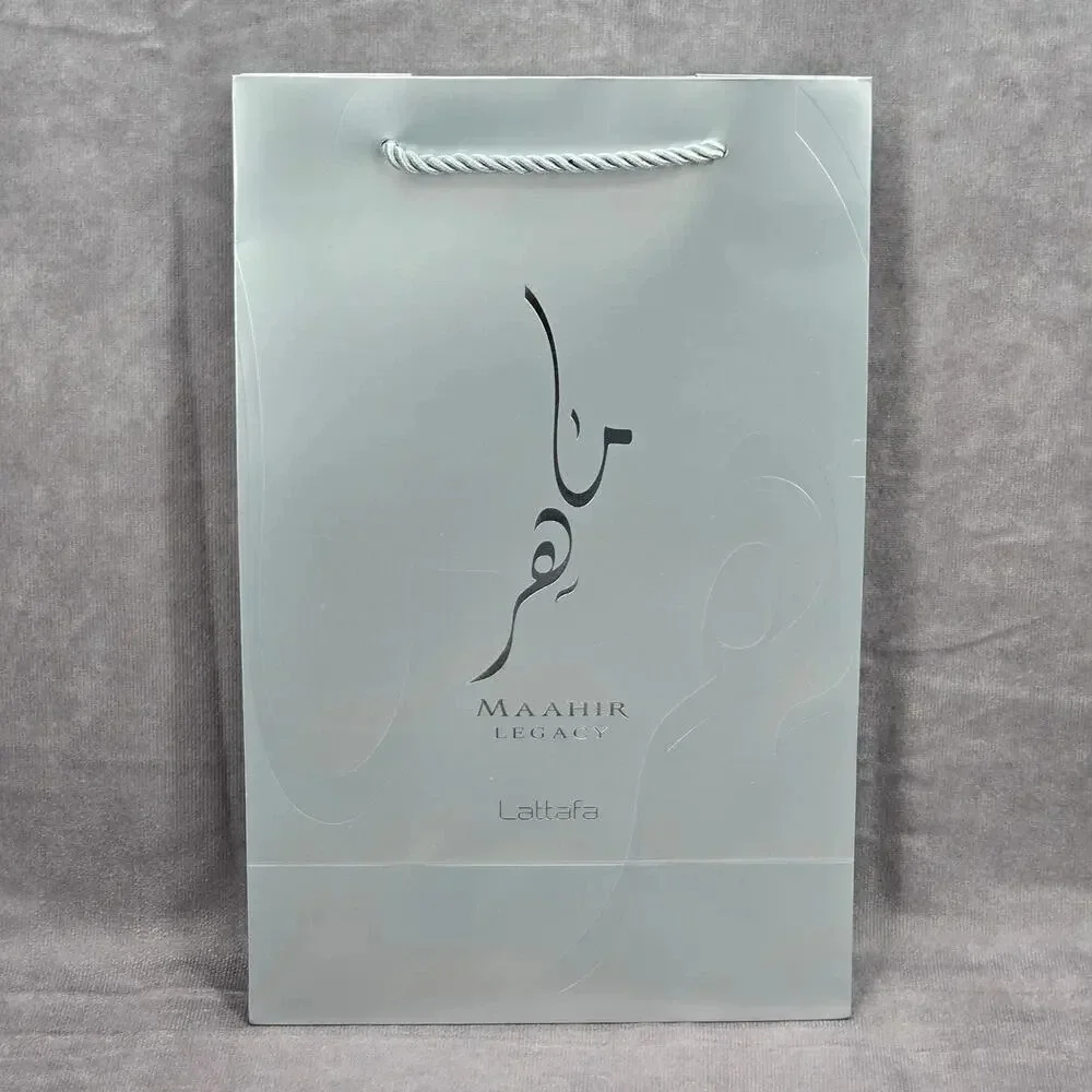 Lattaffa Maahir Legacy Silver Gray Original Rope Handle Gift Bag Tote Bag